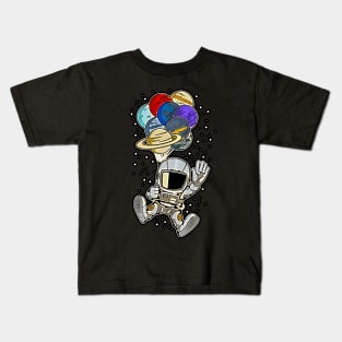 Astronaut Baloon Planets • Funny And Cool Sci-Fi Cartoon Drawing Design Great For Any Occasion And For Everyone Kids T-Shirt